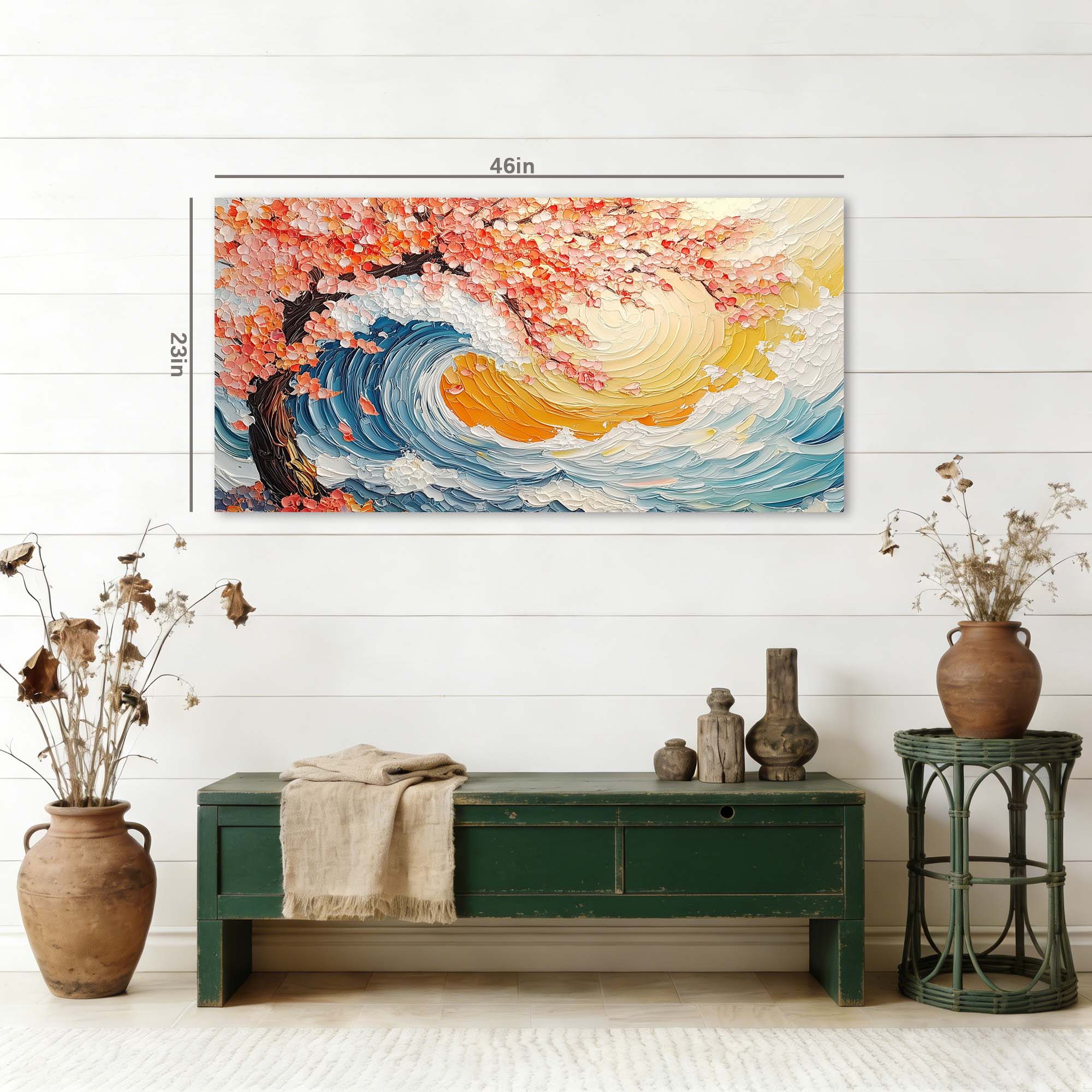 White Nature Canvas Wall Art for Living Room