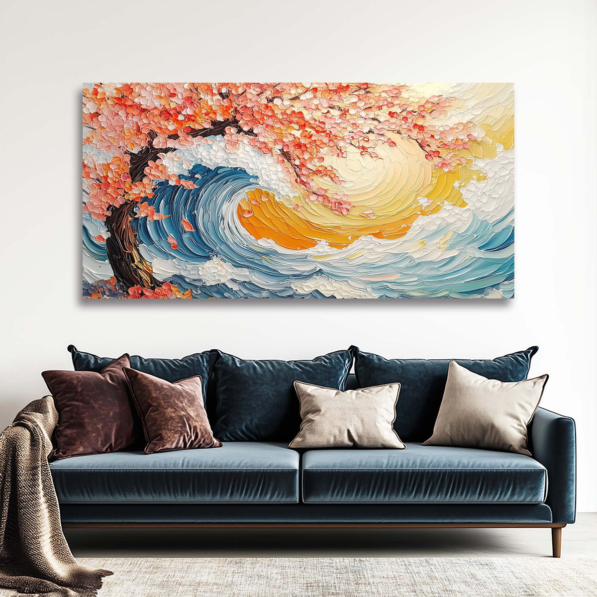 White Nature Canvas Wall Art for Living Room