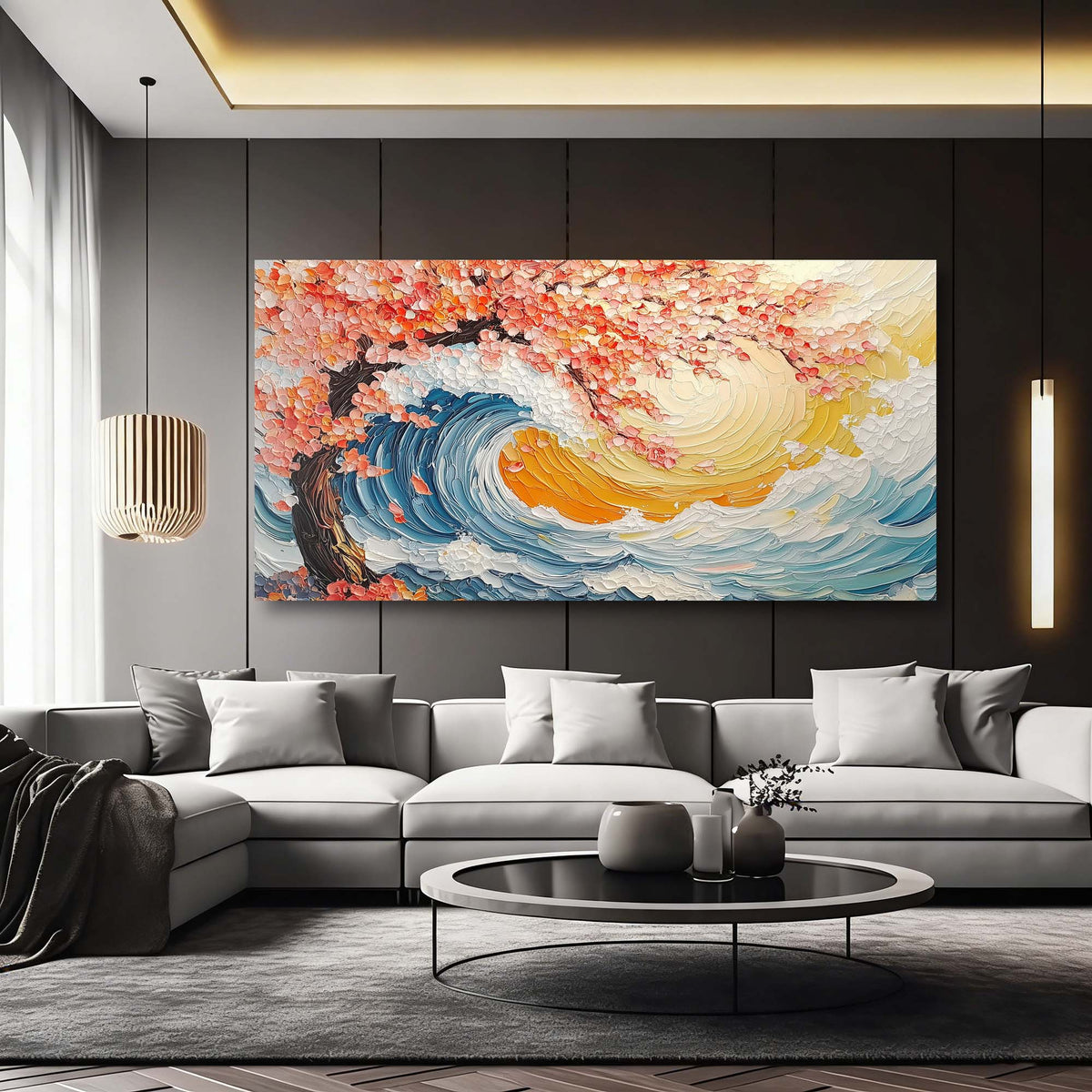 White Nature Canvas Wall Art for Living Room