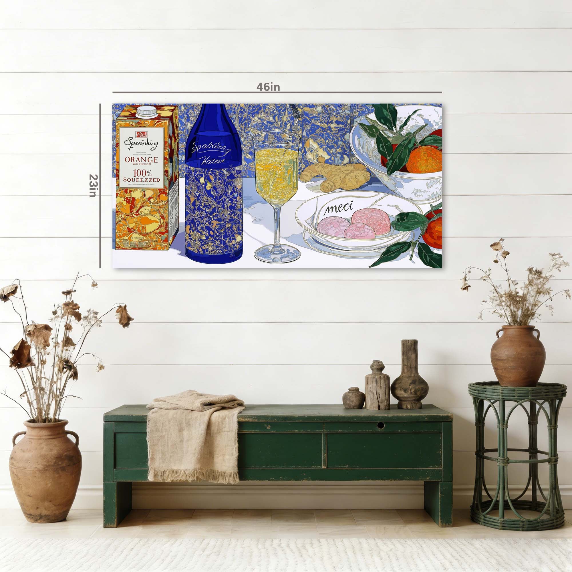 Blue Pretty Floral Wall Art Canvas Painting Prints Artwor Office Bedroom Living Room Decor