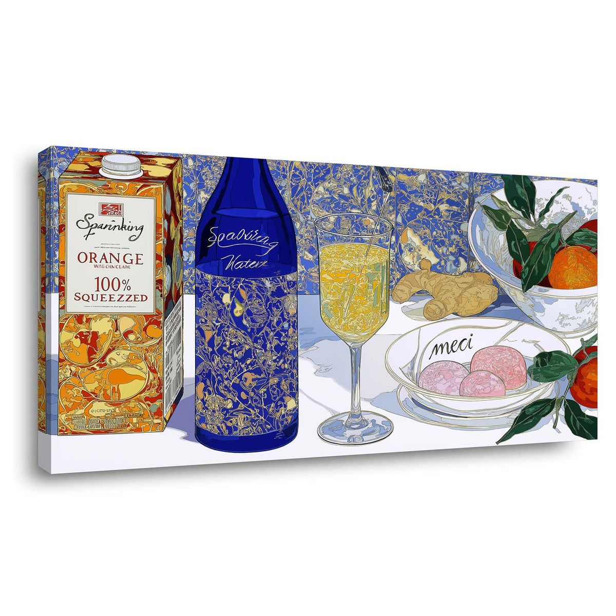 Blue Pretty Floral Wall Art Canvas Painting Prints Artwor Office Bedroom Living Room Decor