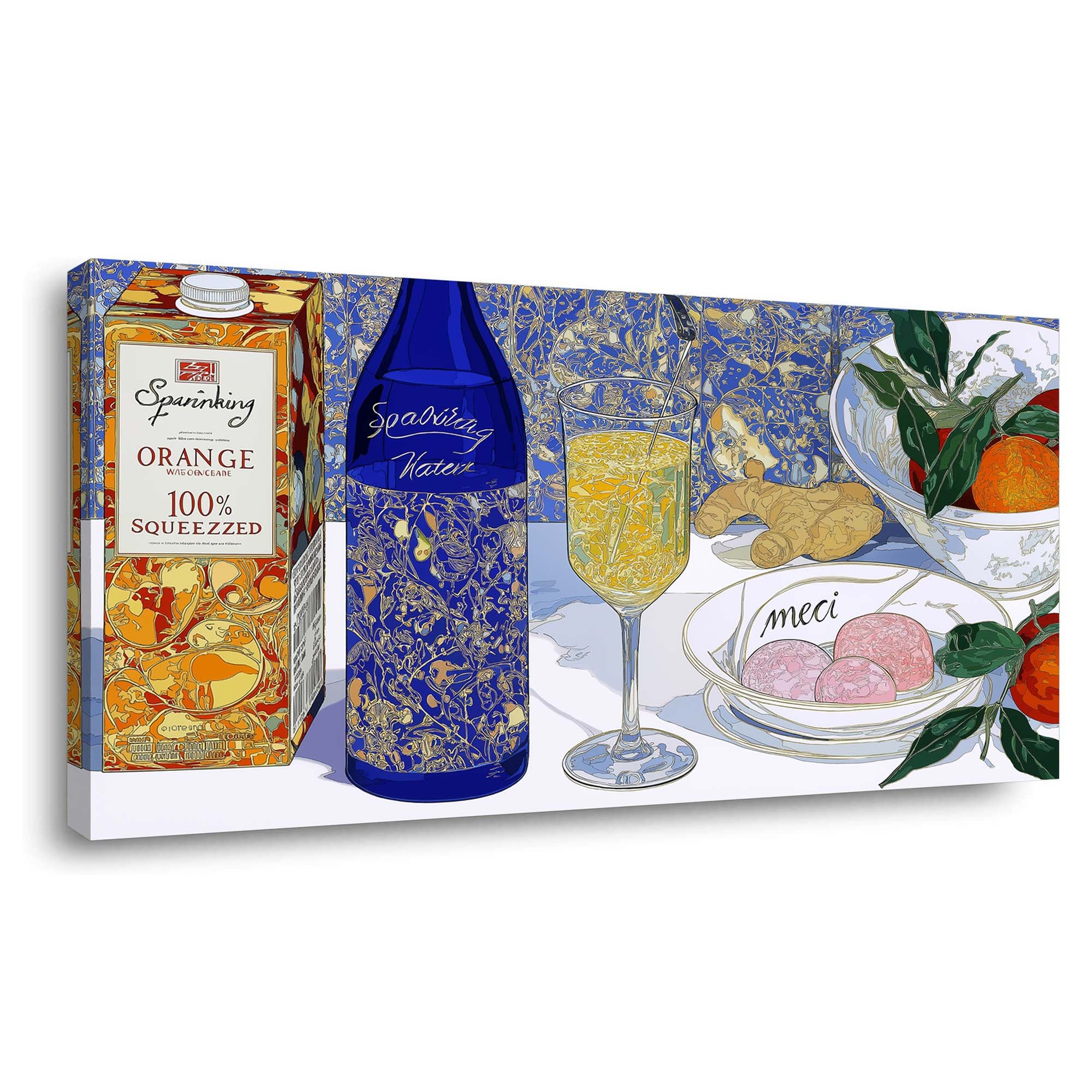 Blue Pretty Floral Wall Art Canvas Painting Prints Artwor Office Bedroom Living Room Decor