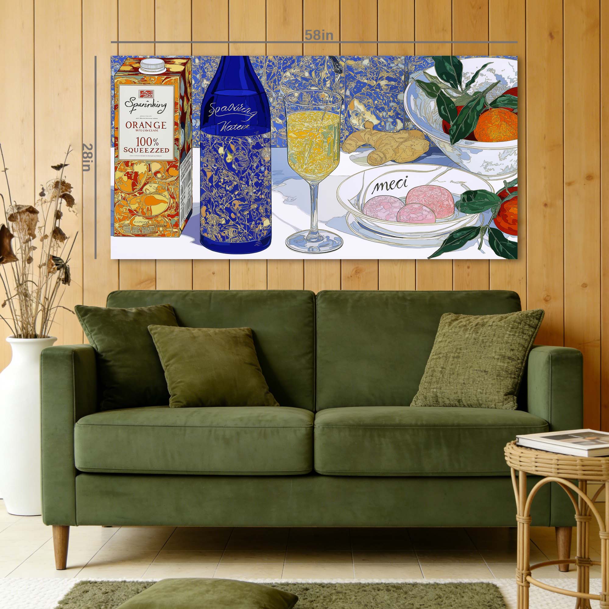 Blue Pretty Floral Wall Art Canvas Painting Prints Artwor Office Bedroom Living Room Decor