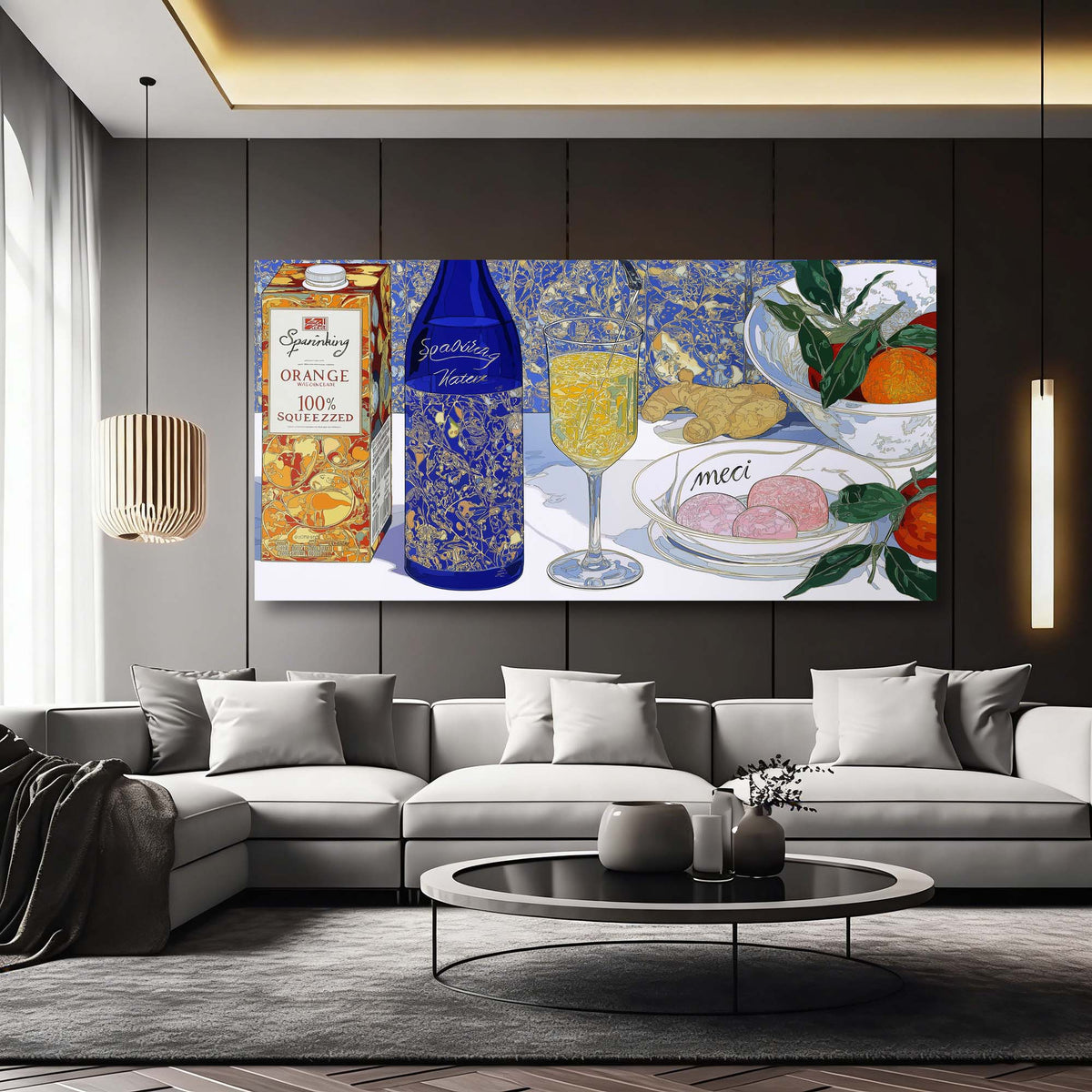 Blue Pretty Floral Wall Art Canvas Painting Prints Artwor Office Bedroom Living Room Decor