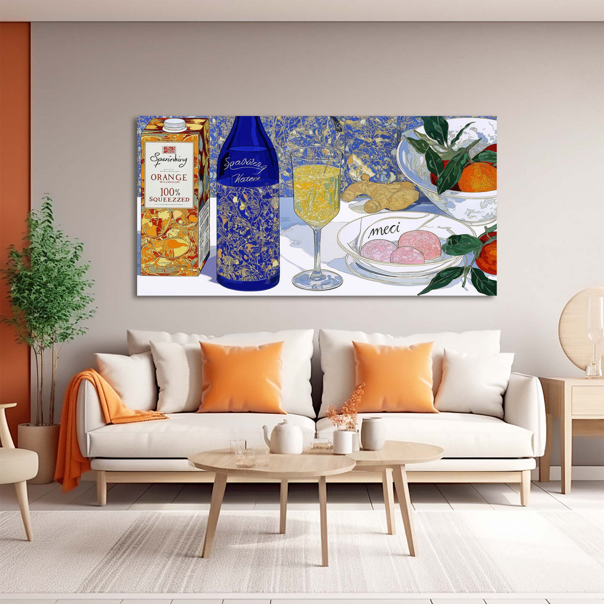 Blue Pretty Floral Wall Art Canvas Painting Prints Artwor Office Bedroom Living Room Decor