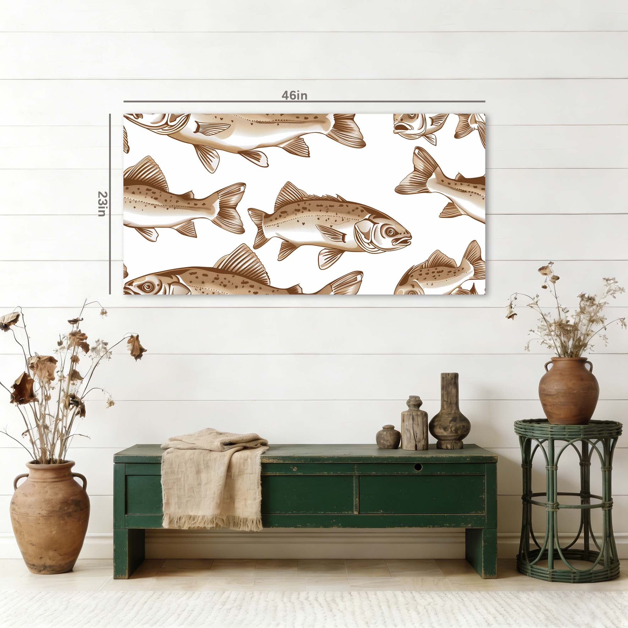 White Vintage Animals Wall Art for Living Room Canvas Painting Prints Artwork Family Bedroom Office Decor