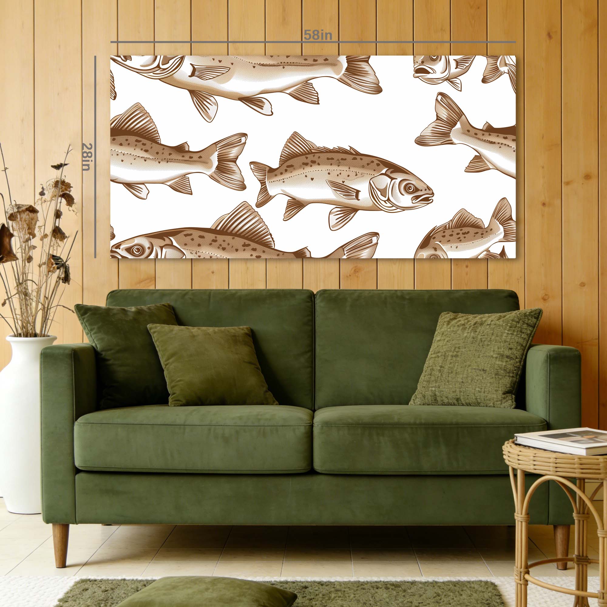White Vintage Animals Wall Art for Living Room Canvas Painting Prints Artwork Family Bedroom Office Decor