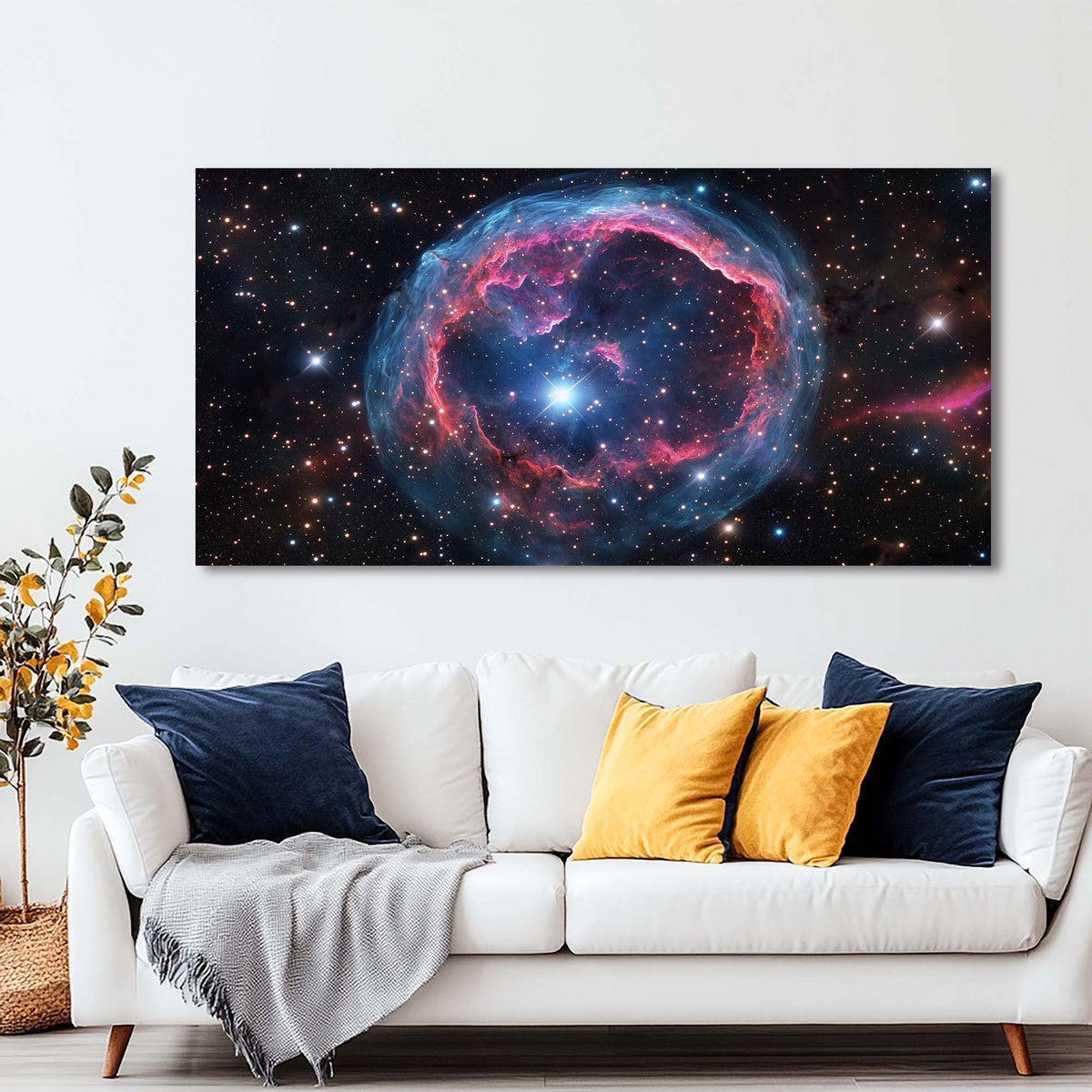 Navy Blue Science Fiction Wall Art Paintings Print Canvas Painting Prints Modern Artwork Office Living Room Over the Couch Bedroom Decor