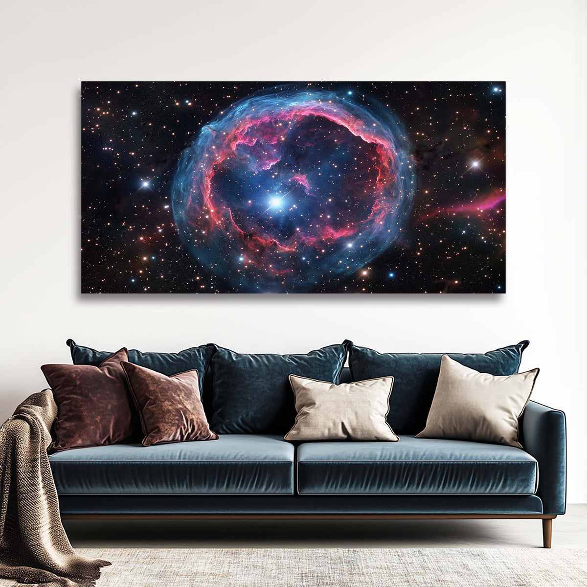 Navy Blue Science Fiction Wall Art Paintings Print Canvas Painting Prints Modern Artwork Office Living Room Over the Couch Bedroom Decor