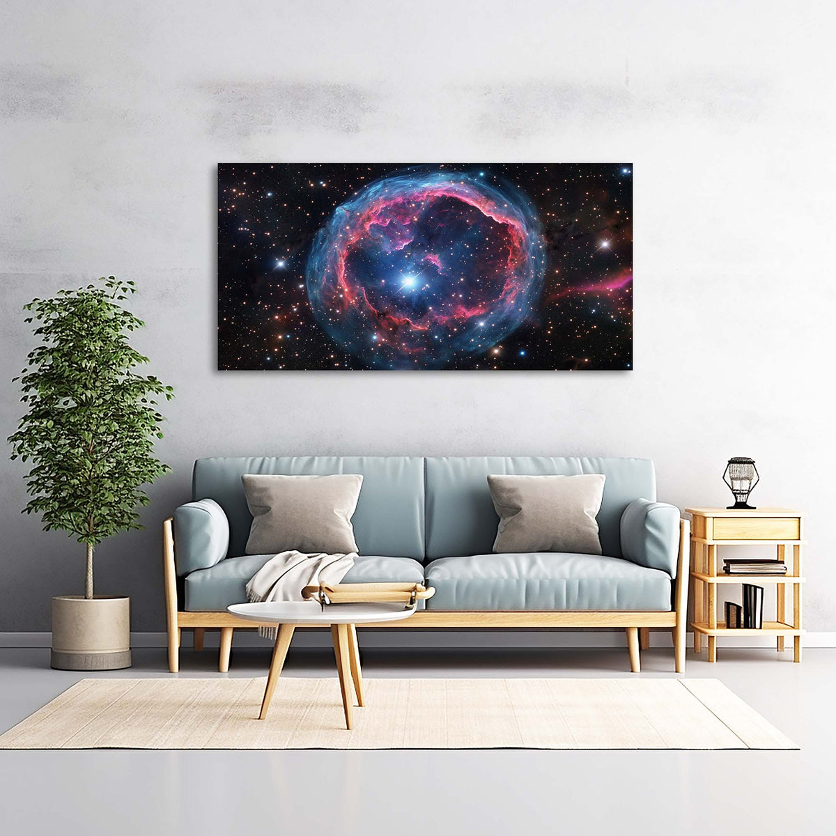 Navy Blue Science Fiction Wall Art Paintings Print Canvas Painting Prints Modern Artwork Office Living Room Over the Couch Bedroom Decor