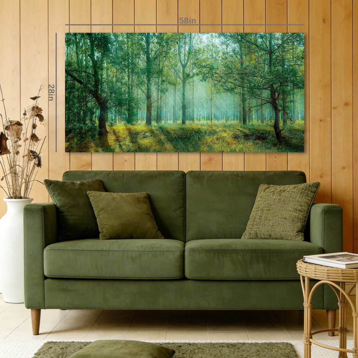 Green Nature Wall Art for Living Room Canvas Painting Prints Art Deco Artwork Office Bedroom Decor
