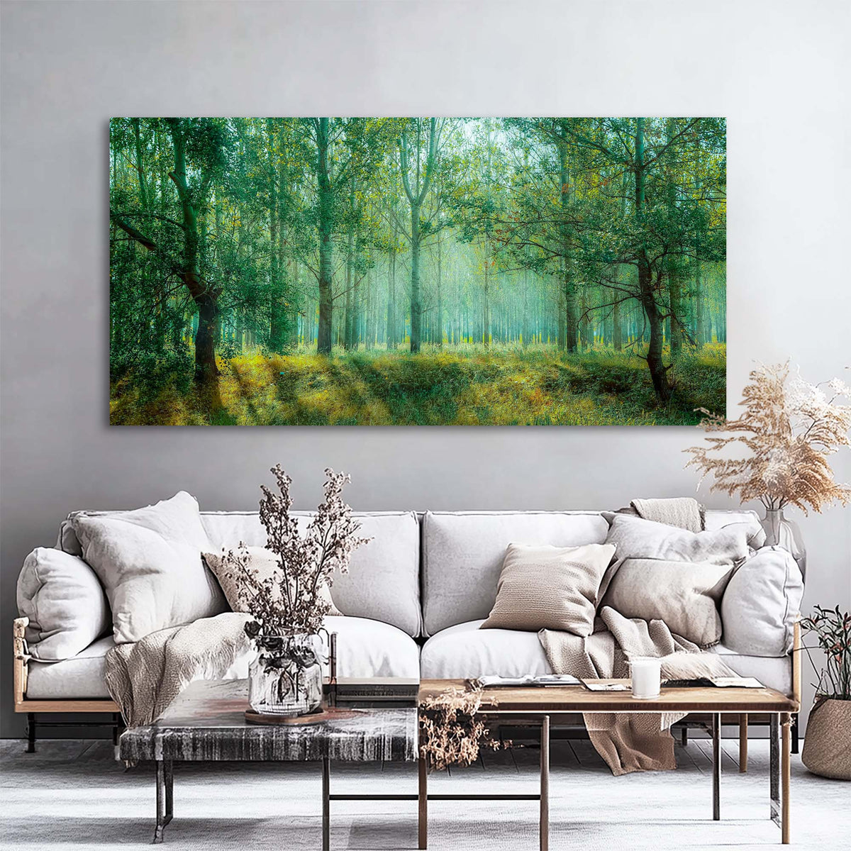 Green Nature Wall Art for Living Room Canvas Painting Prints Art Deco Artwork Office Bedroom Decor