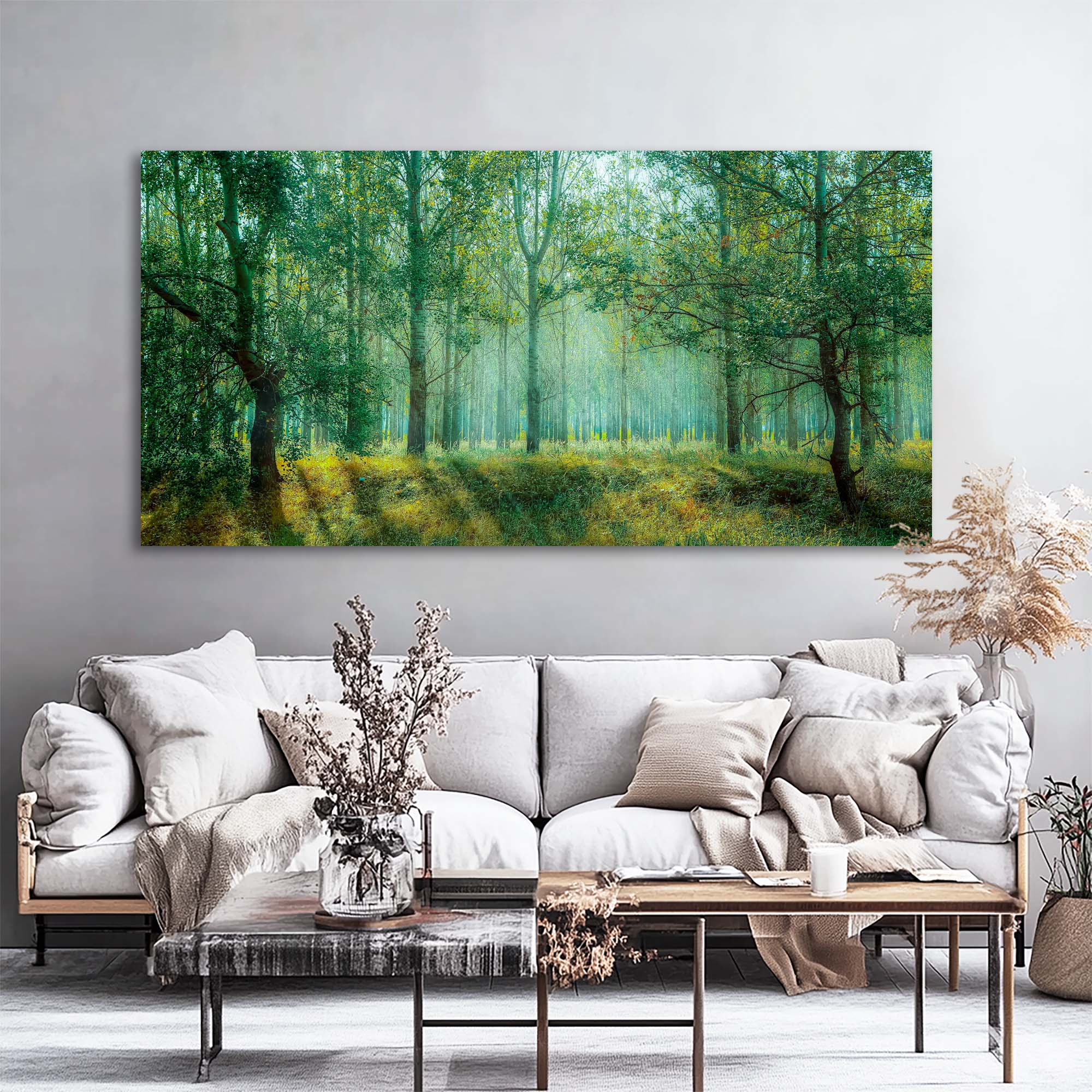 Green Nature Wall Art for Living Room Canvas Painting Prints Art Deco Artwork Office Bedroom Decor