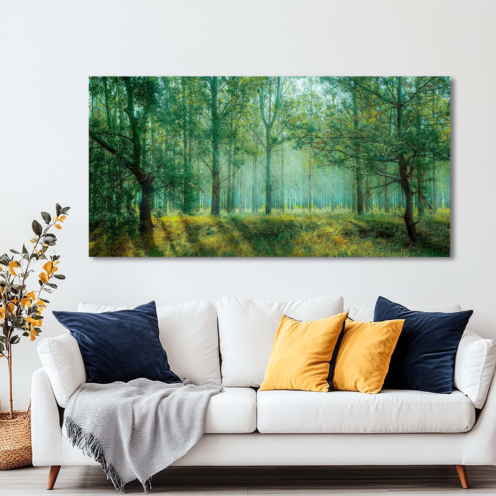 Green Nature Wall Art for Living Room Canvas Painting Prints Art Deco Artwork Office Bedroom Decor