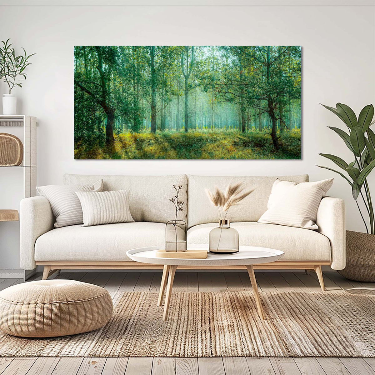 Green Nature Wall Art for Living Room Canvas Painting Prints Art Deco Artwork Office Bedroom Decor