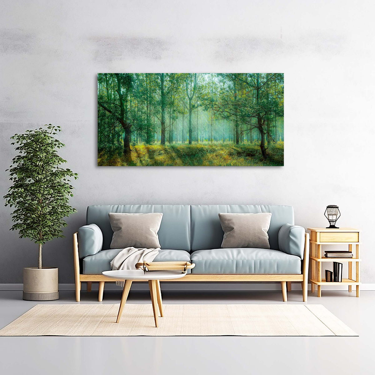 Green Nature Wall Art for Living Room Canvas Painting Prints Art Deco Artwork Office Bedroom Decor