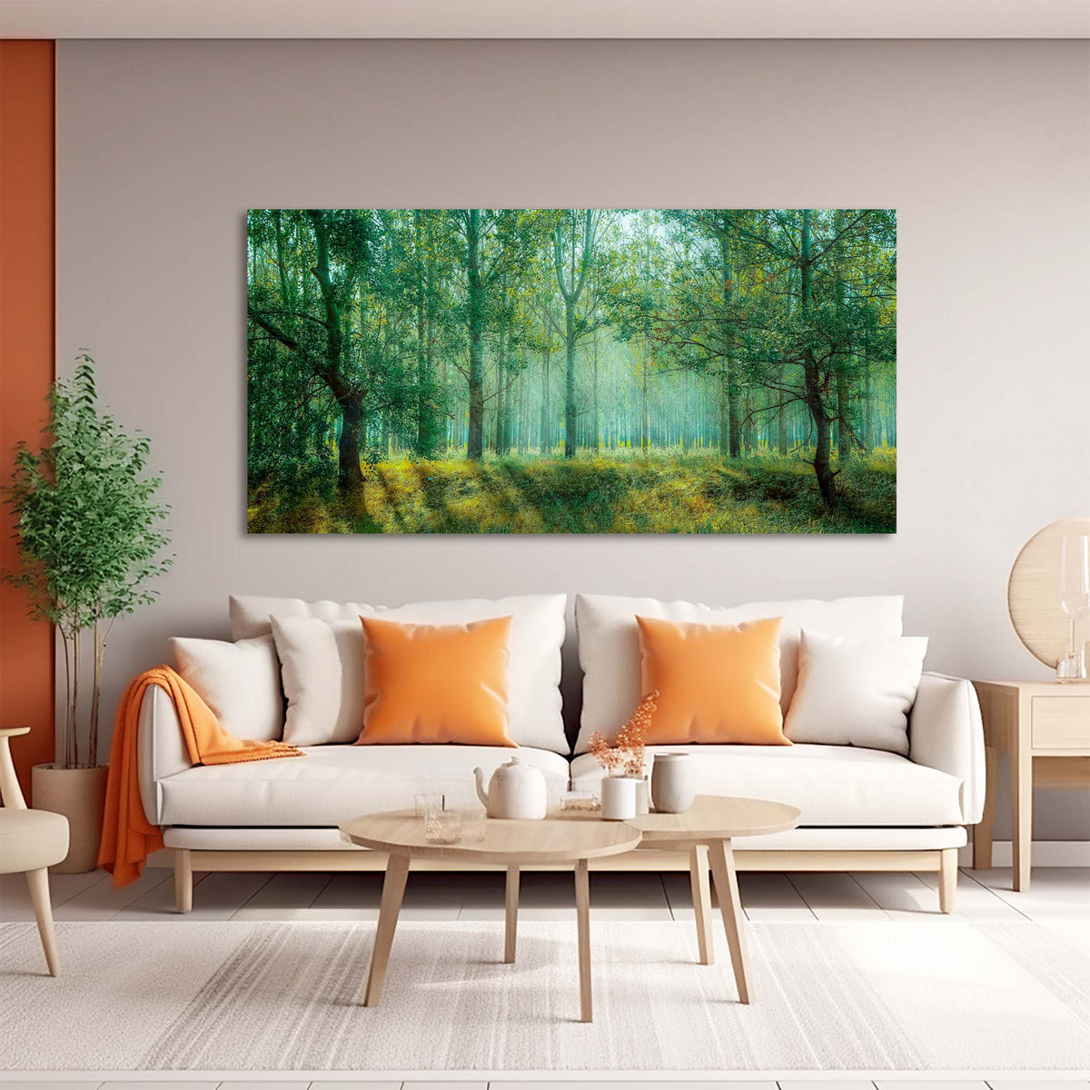 Green Nature Wall Art for Living Room Canvas Painting Prints Art Deco Artwork Office Bedroom Decor