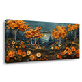 Navy Blue Fantasy Floral Canvas Wall Art for Living Room Prints Artwork Bedroom Office Decor