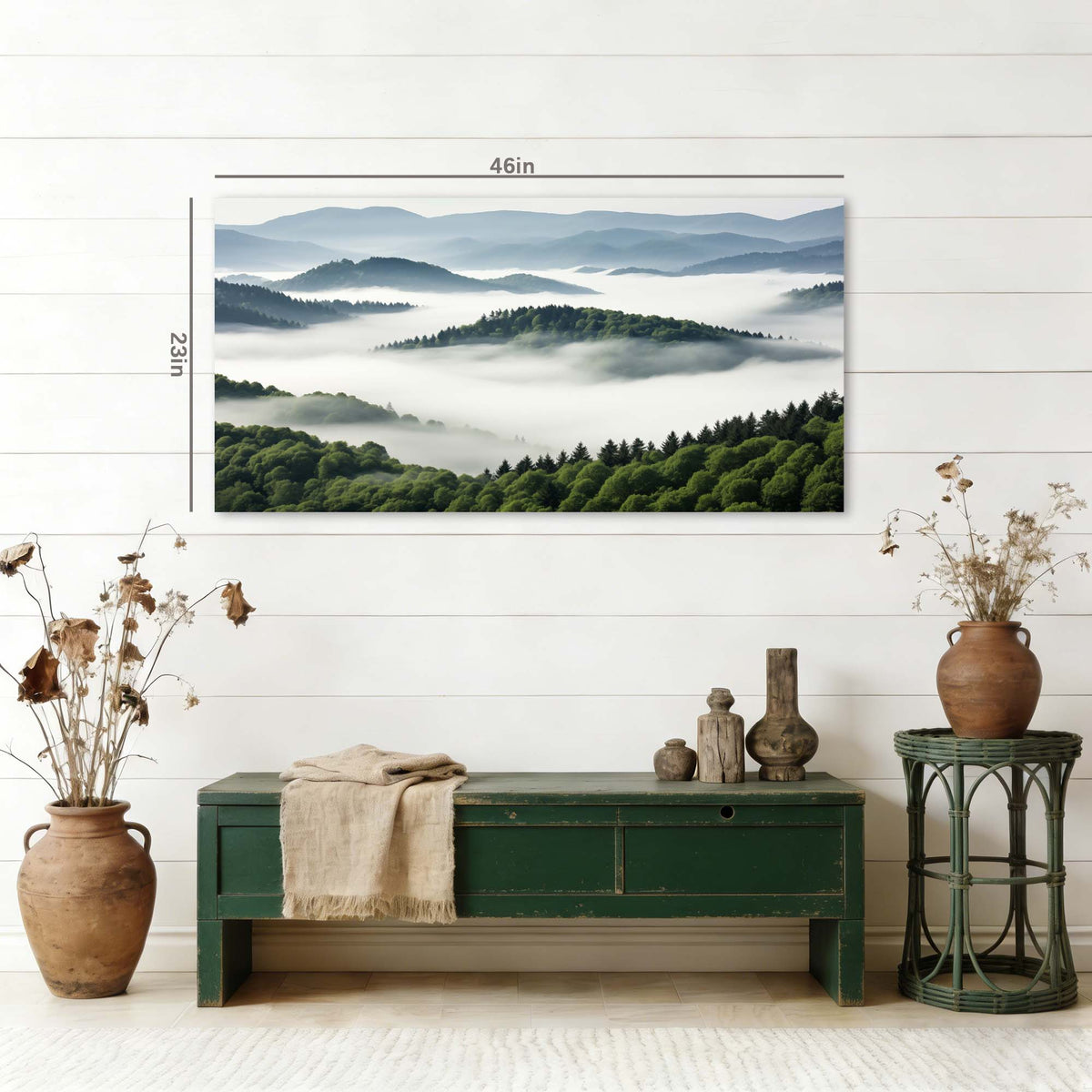Navy Blue Fantasy Nature Canvas Wall Art for Living Room Prints Artwork Bedroom Office Decor