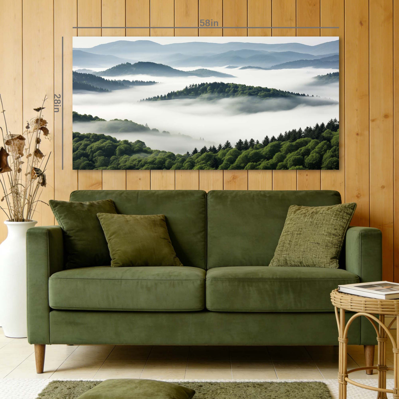 Navy Blue Fantasy Nature Canvas Wall Art for Living Room Prints Artwork Bedroom Office Decor