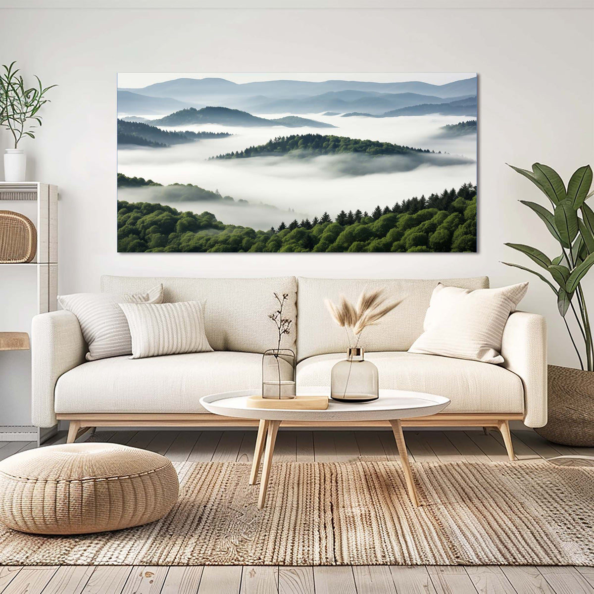 Navy Blue Fantasy Nature Canvas Wall Art for Living Room Prints Artwork Bedroom Office Decor