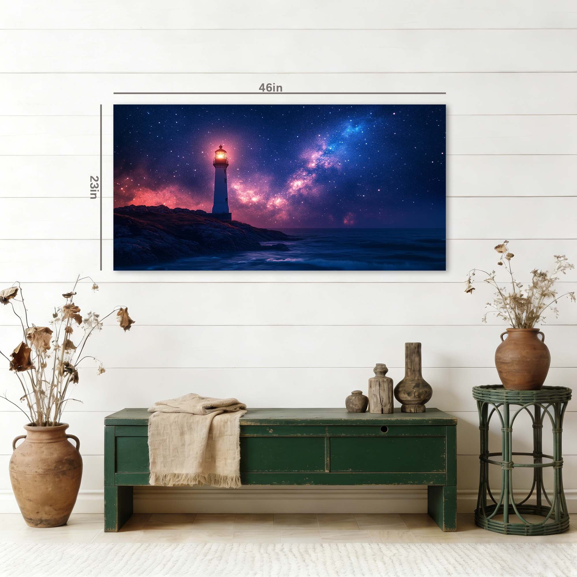Navy Blue Nautical Nature Canvas Wall Art for Living Room Prints Artwork Bedroom Office Decor