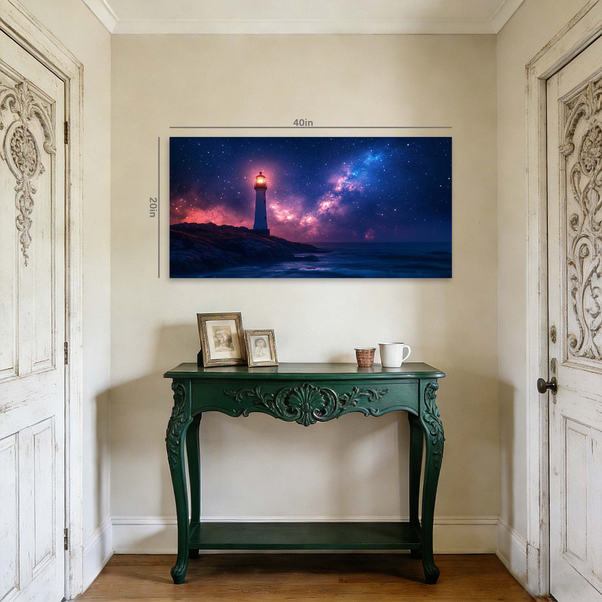 Navy Blue Nautical Nature Canvas Wall Art for Living Room Prints Artwork Bedroom Office Decor
