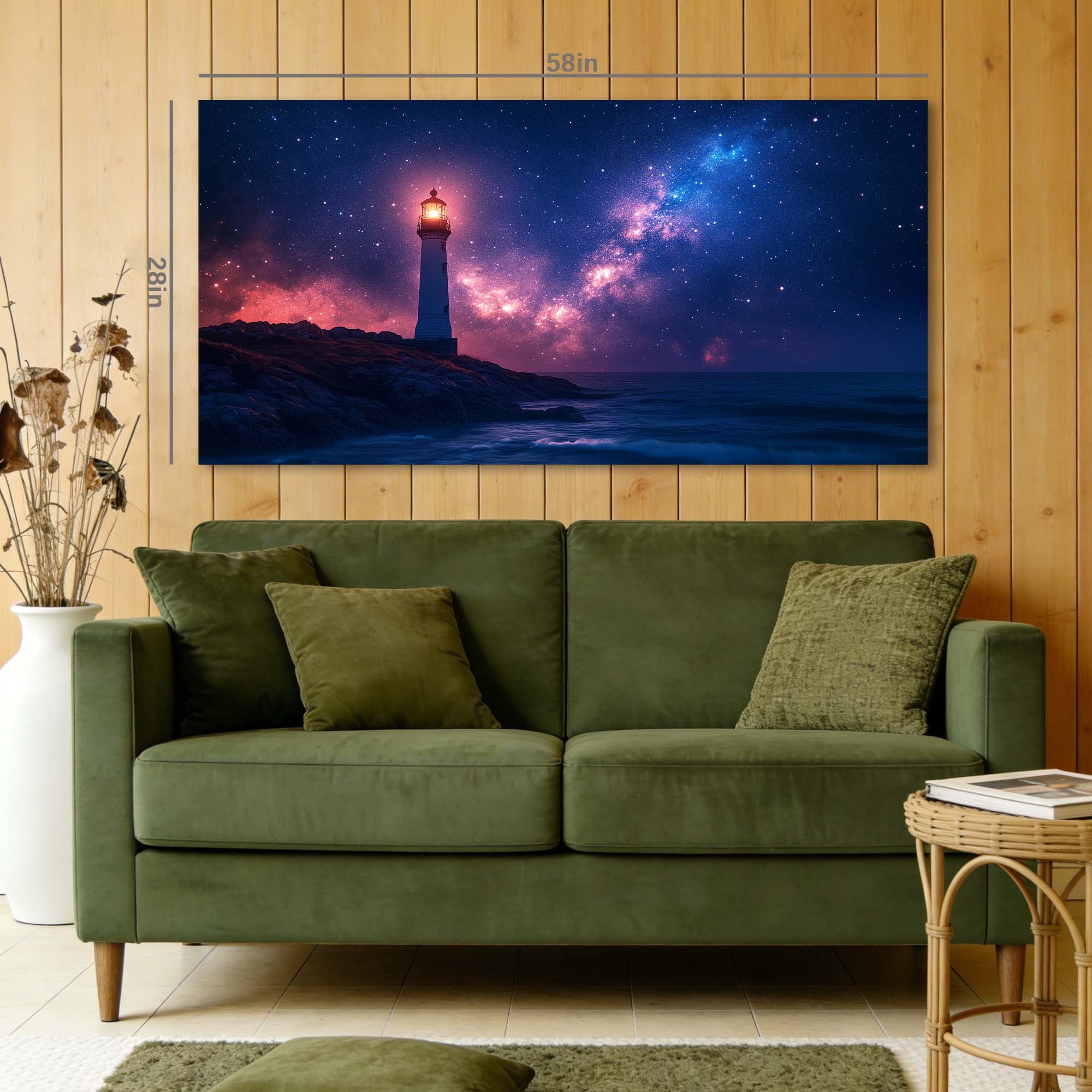 Navy Blue Nautical Nature Canvas Wall Art for Living Room Prints Artwork Bedroom Office Decor