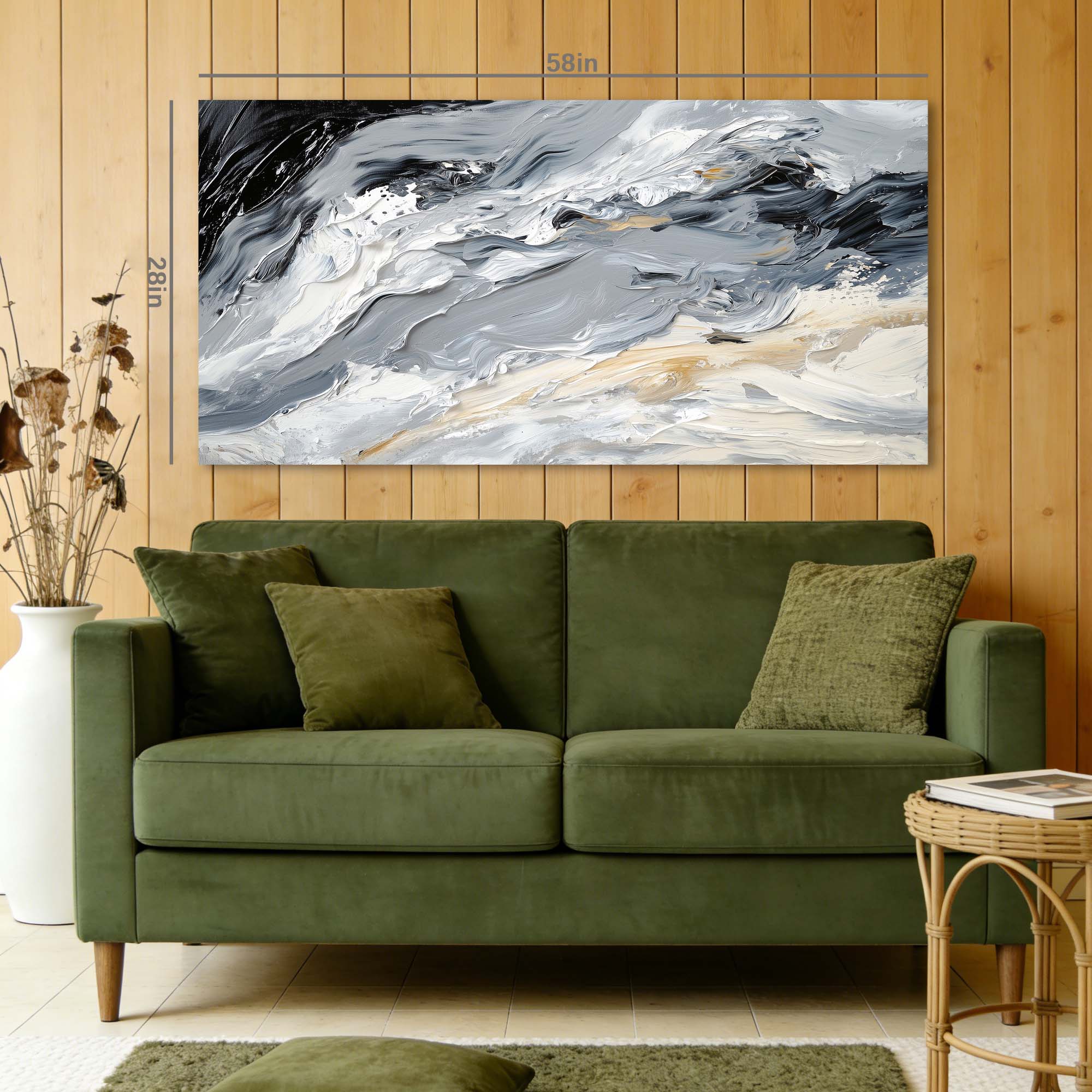 Dark Gray Abstract Abstract Wall Art Canvas Painting Prints Artwor Office Bedroom Living Room Decor