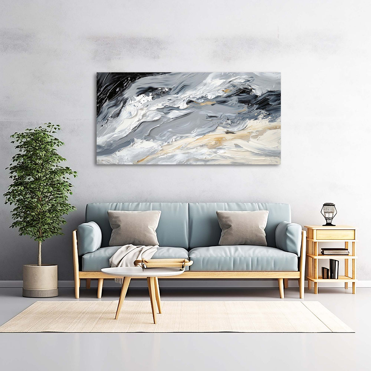 Dark Gray Abstract Abstract Wall Art Canvas Painting Prints Artwor Office Bedroom Living Room Decor