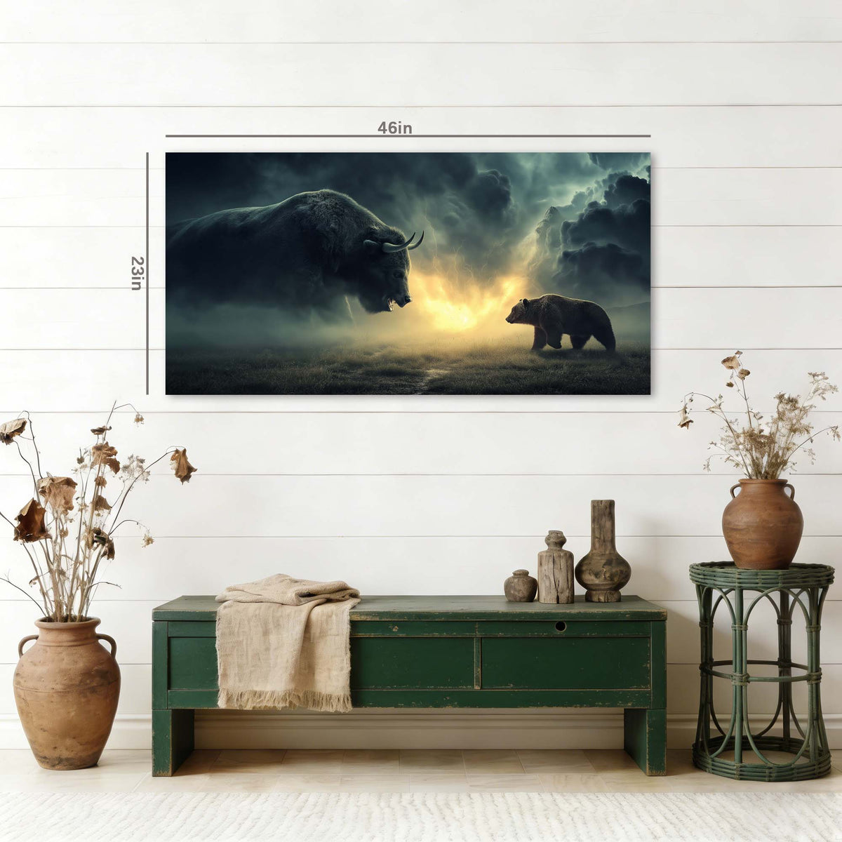 Navy Blue Mysterious Animals Canvas Wall Art for Living Room Prints Artwork Bedroom Office Decor