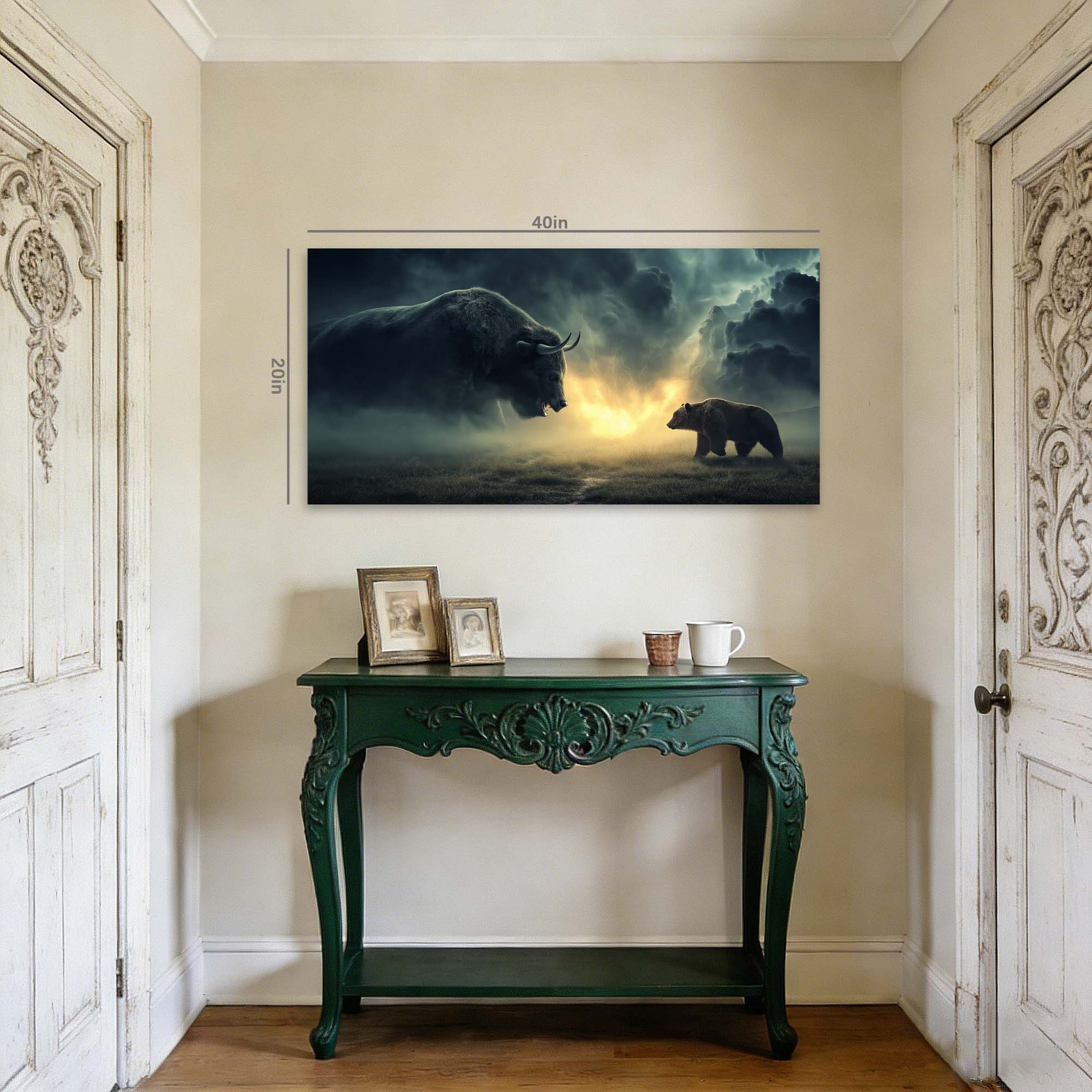 Navy Blue Mysterious Animals Canvas Wall Art for Living Room Prints Artwork Bedroom Office Decor