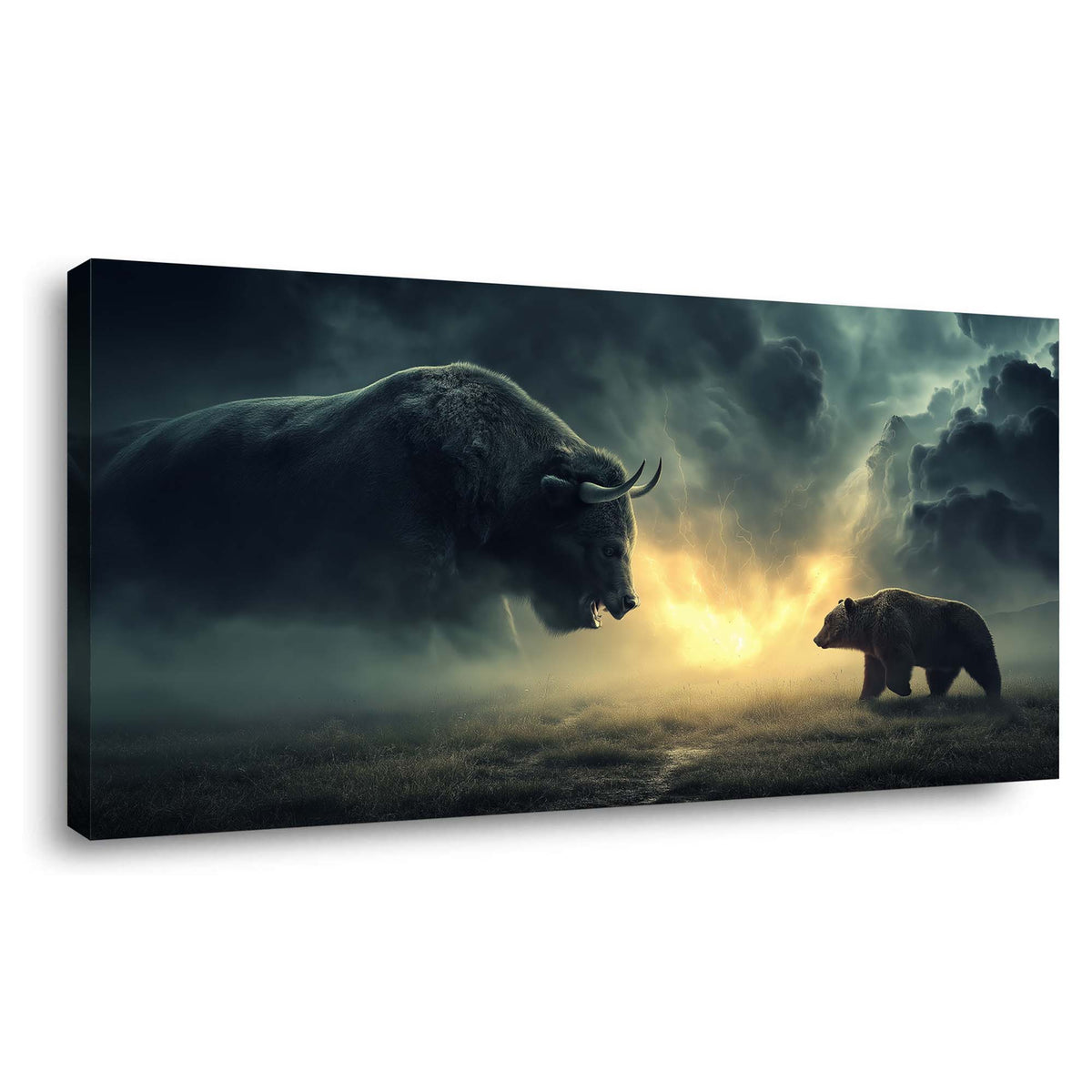 Navy Blue Mysterious Animals Canvas Wall Art for Living Room Prints Artwork Bedroom Office Decor