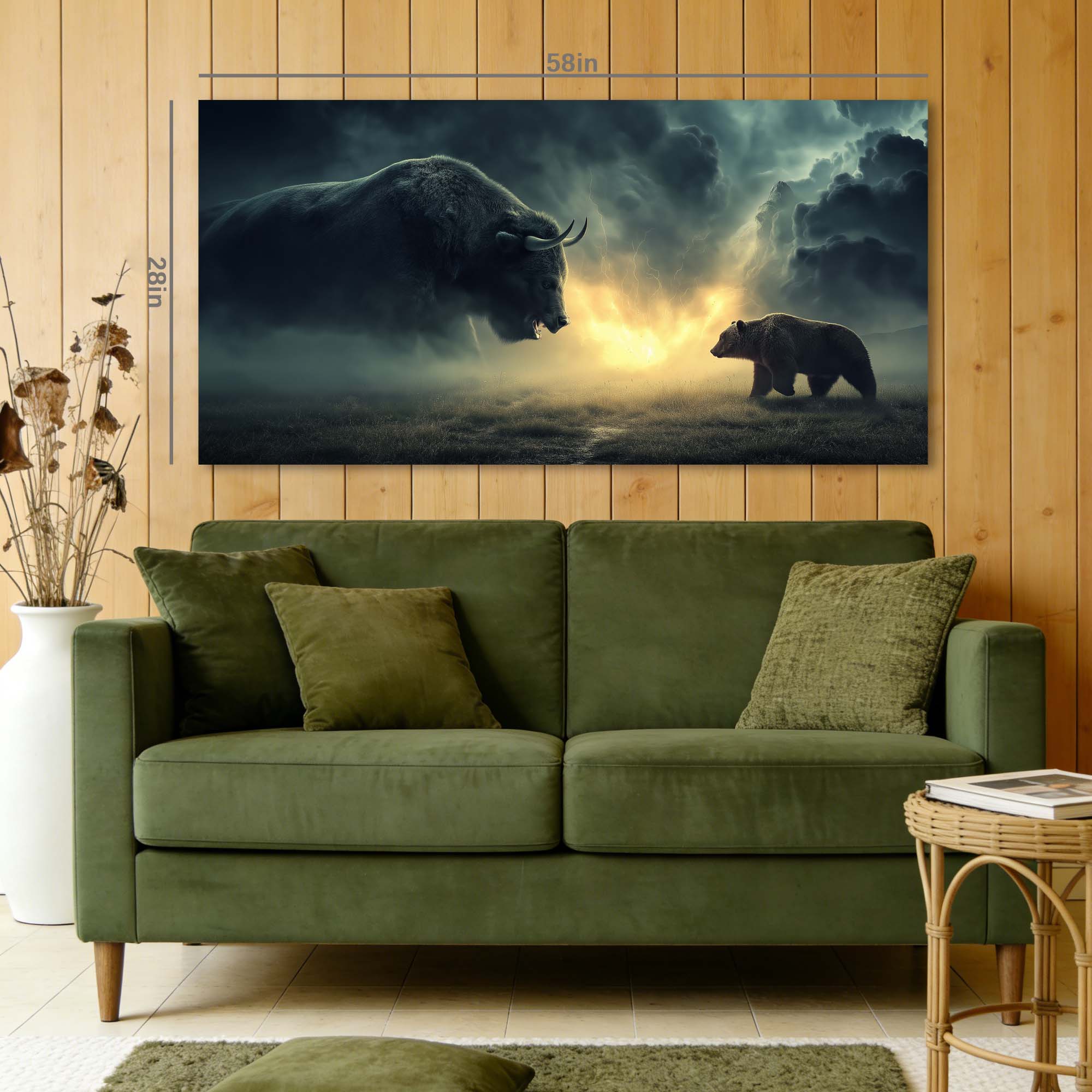 Navy Blue Mysterious Animals Canvas Wall Art for Living Room Prints Artwork Bedroom Office Decor