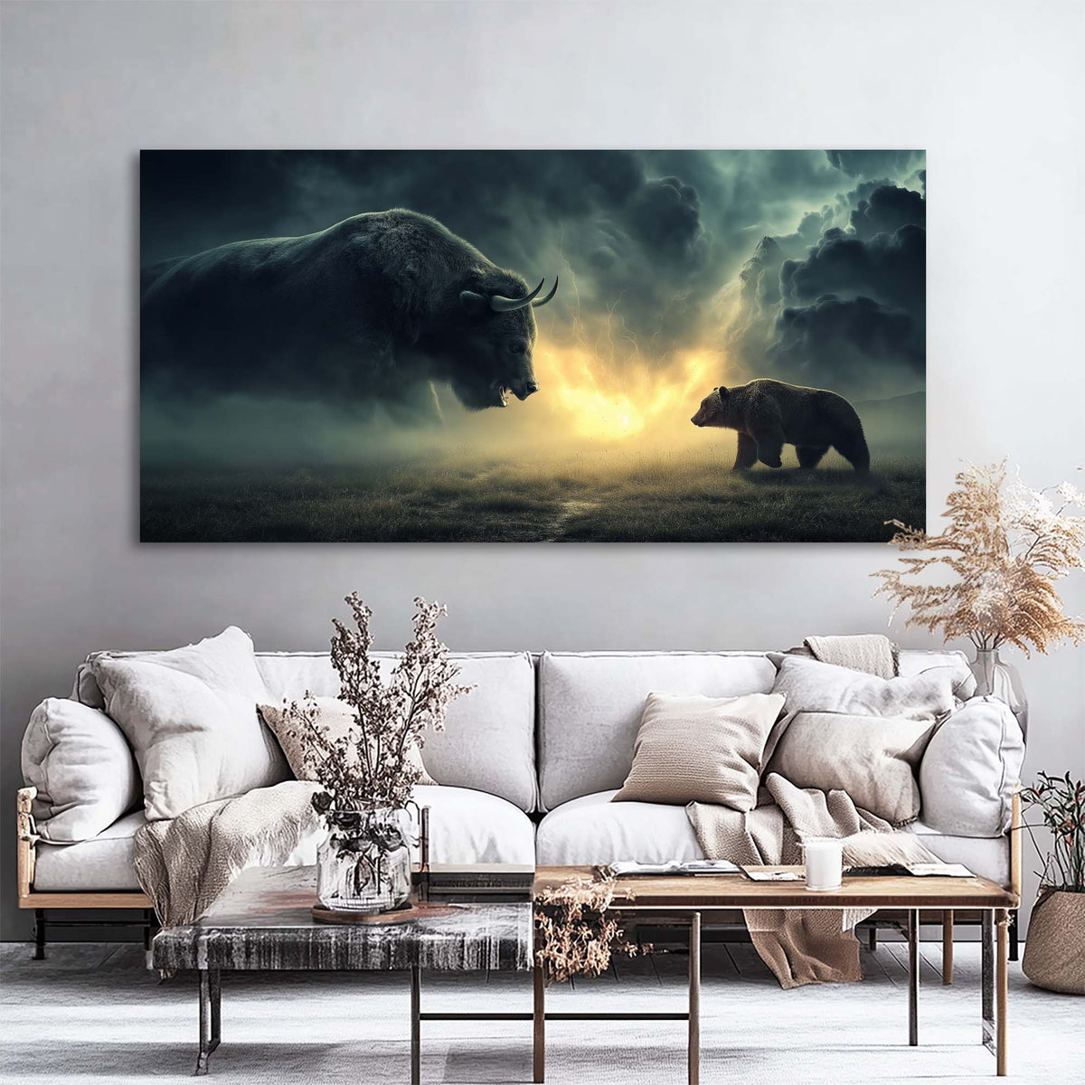 Navy Blue Mysterious Animals Canvas Wall Art for Living Room Prints Artwork Bedroom Office Decor