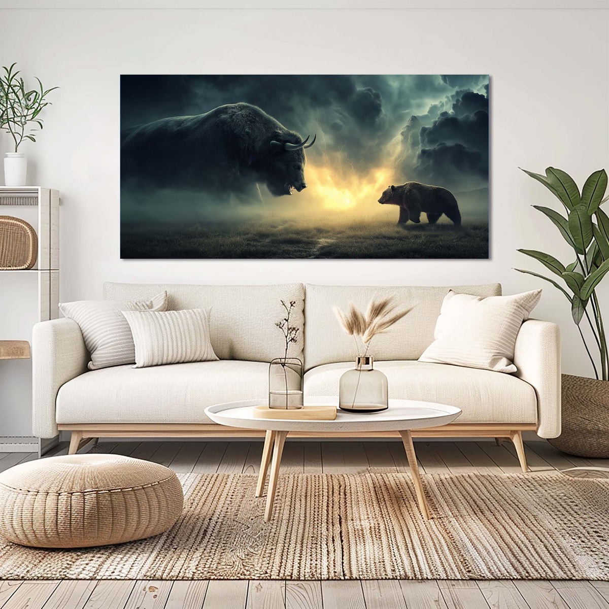 Navy Blue Mysterious Animals Canvas Wall Art for Living Room Prints Artwork Bedroom Office Decor