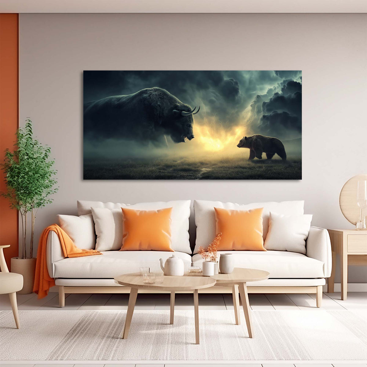 Navy Blue Mysterious Animals Canvas Wall Art for Living Room Prints Artwork Bedroom Office Decor