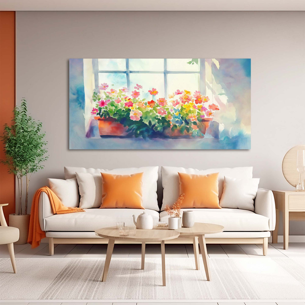 Green Pretty Floral Canvas Wall Art for Living Room Prints Artwork Bedroom Office Decor