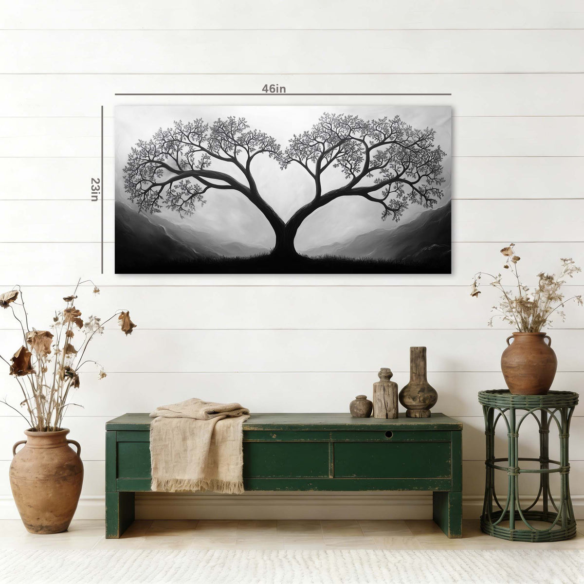 White Black and White Nature Wall Art for Living Room Canvas Painting Prints Artwork Family Bedroom Office Decor