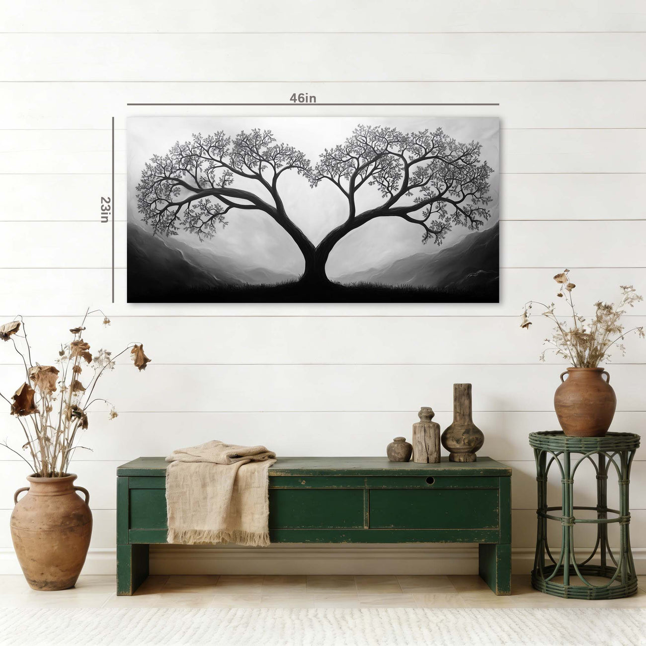 White Black and White Nature Wall Art for Living Room Canvas Painting Prints Artwork Family Bedroom Office Decor