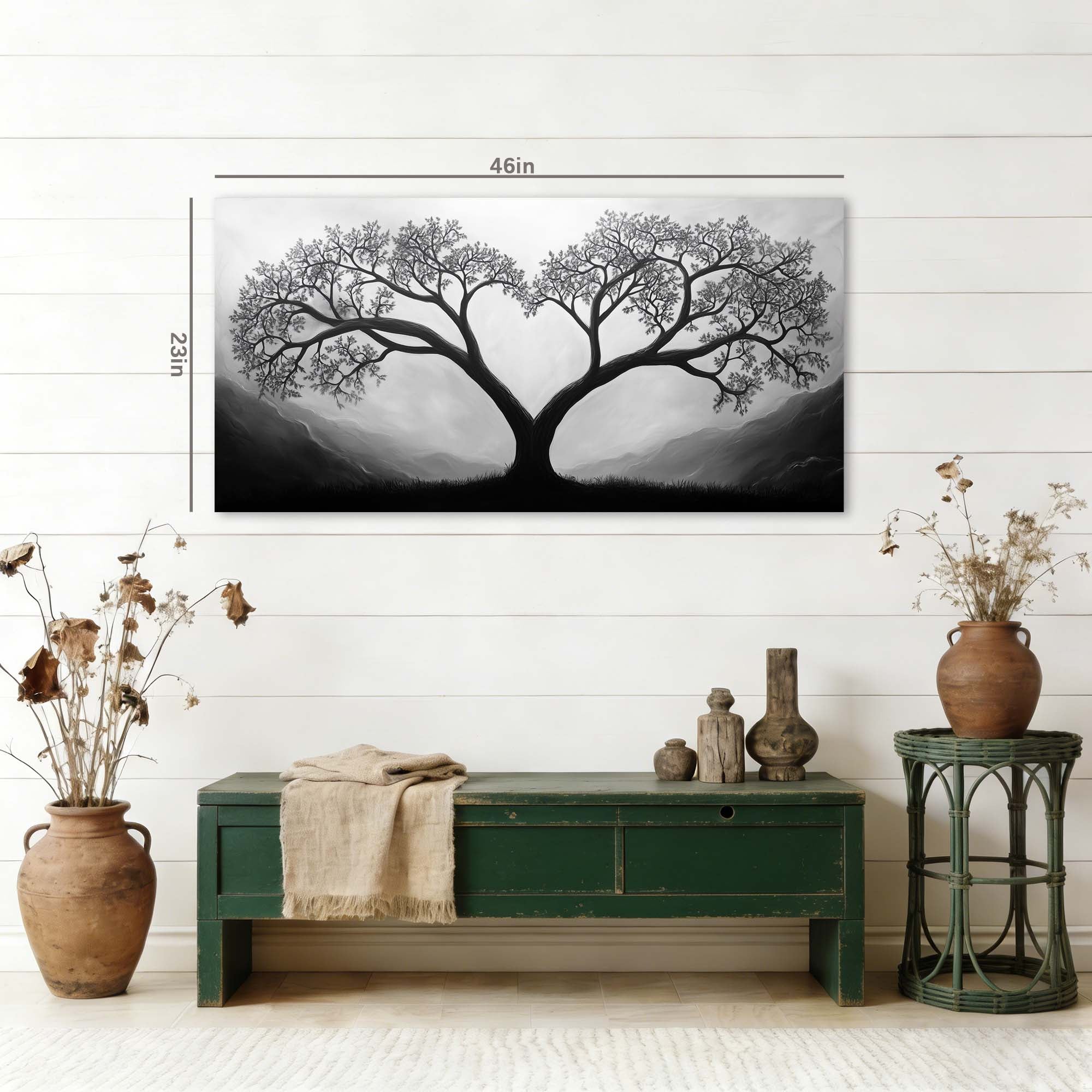 White Black and White Nature Wall Art for Living Room Canvas Painting Prints Artwork Family Bedroom Office Decor