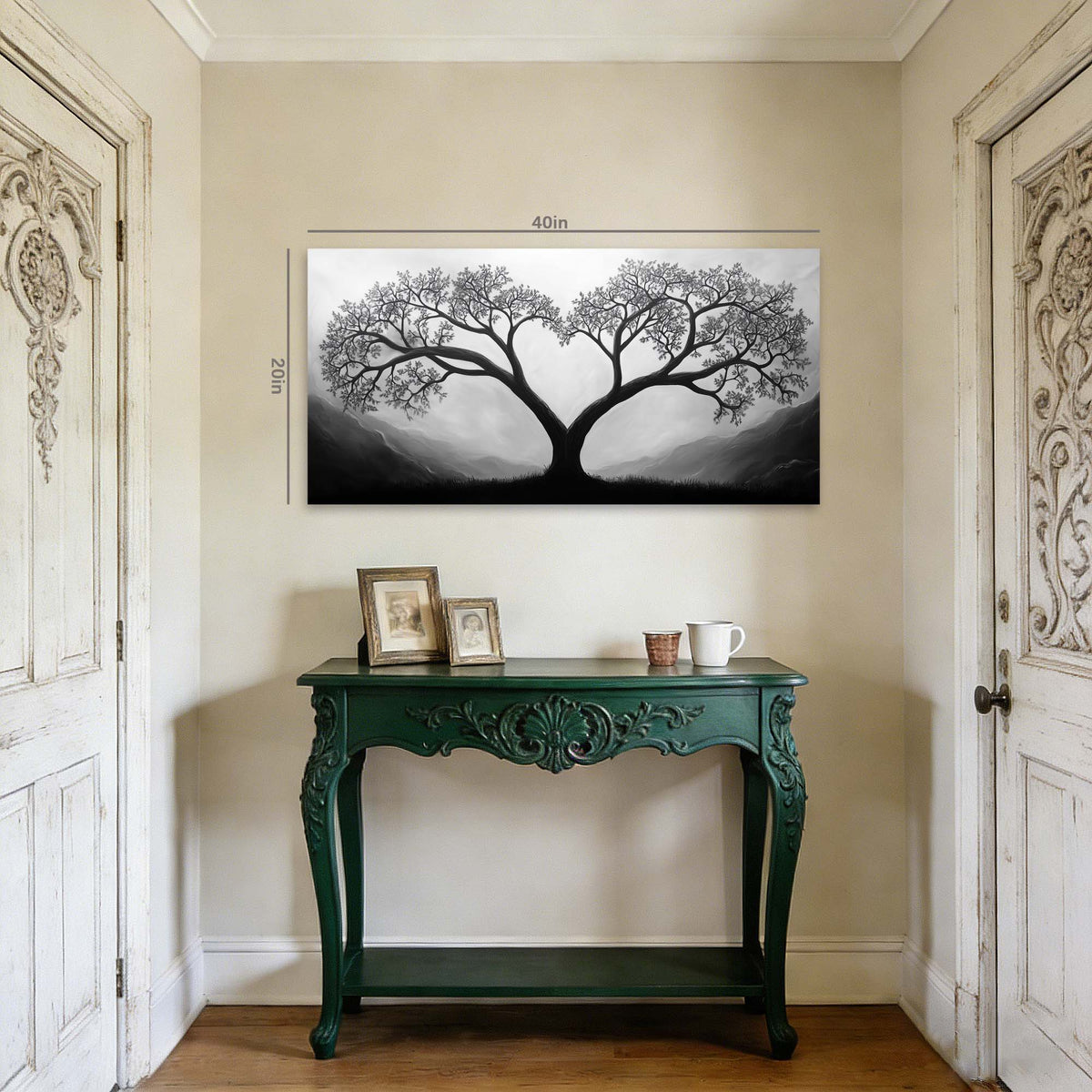 White Black and White Nature Wall Art for Living Room Canvas Painting Prints Artwork Family Bedroom Office Decor