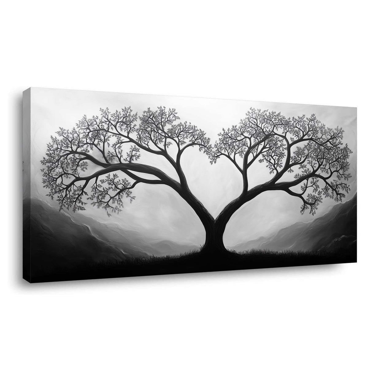 White Black and White Nature Wall Art for Living Room Canvas Painting Prints Artwork Family Bedroom Office Decor