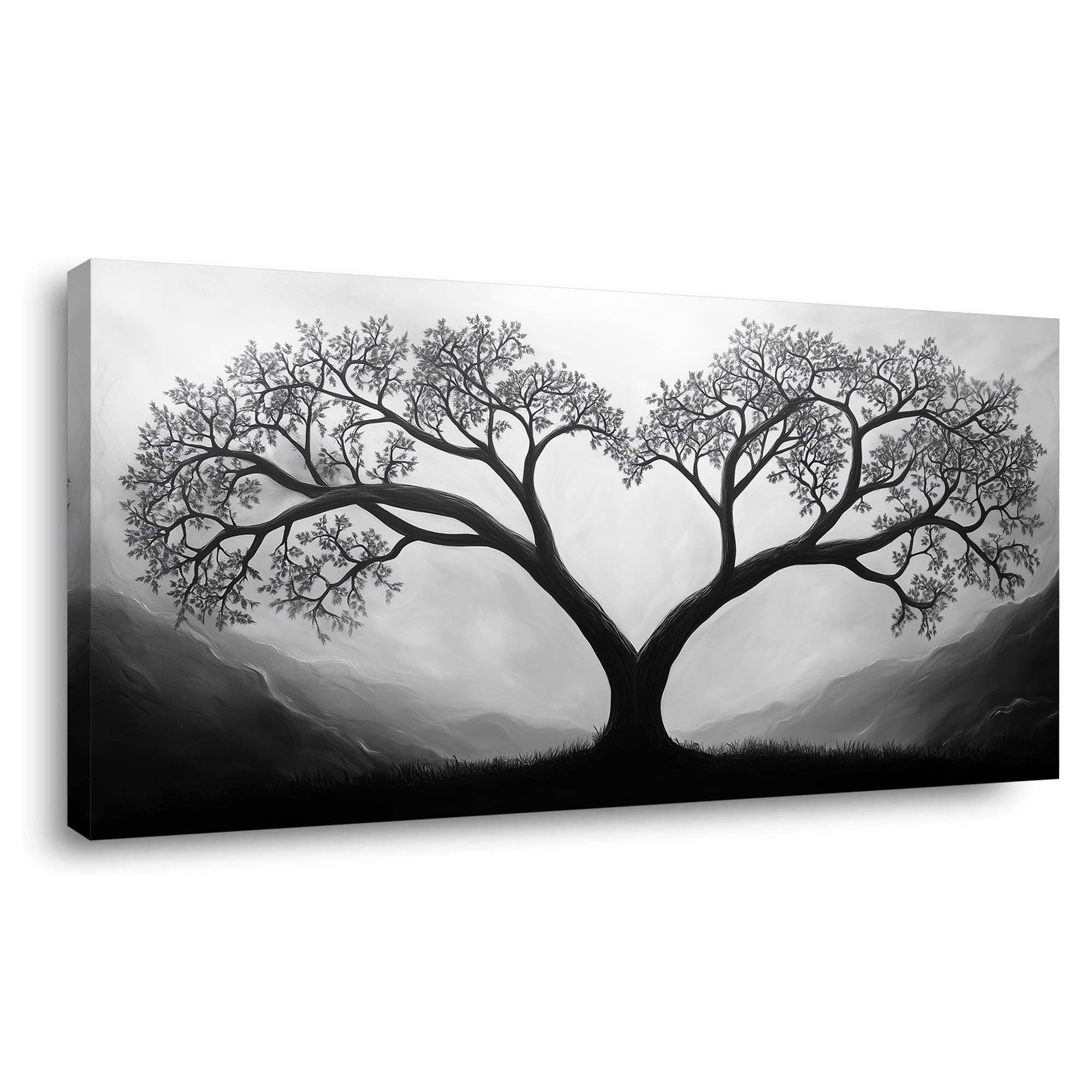 White Black and White Nature Wall Art for Living Room Canvas Painting Prints Artwork Family Bedroom Office Decor