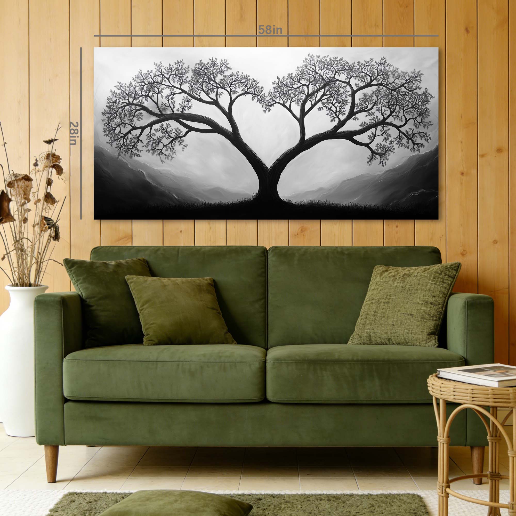 White Black and White Nature Wall Art for Living Room Canvas Painting Prints Artwork Family Bedroom Office Decor