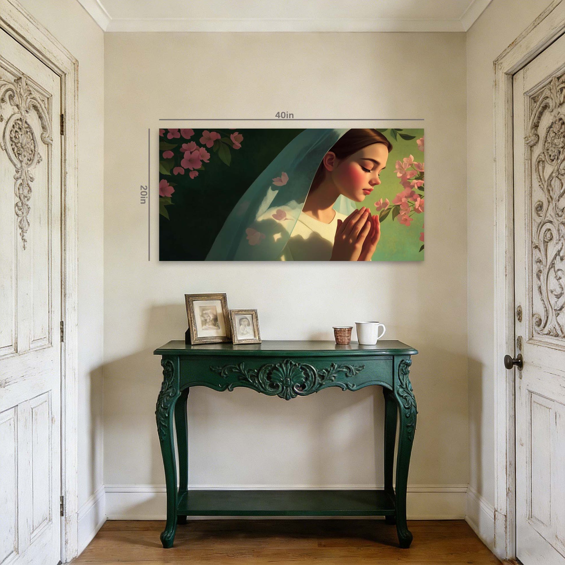 Green Pretty Religious Wall Art Canvas Painting Prints Artwor Office Bedroom Living Room Decor
