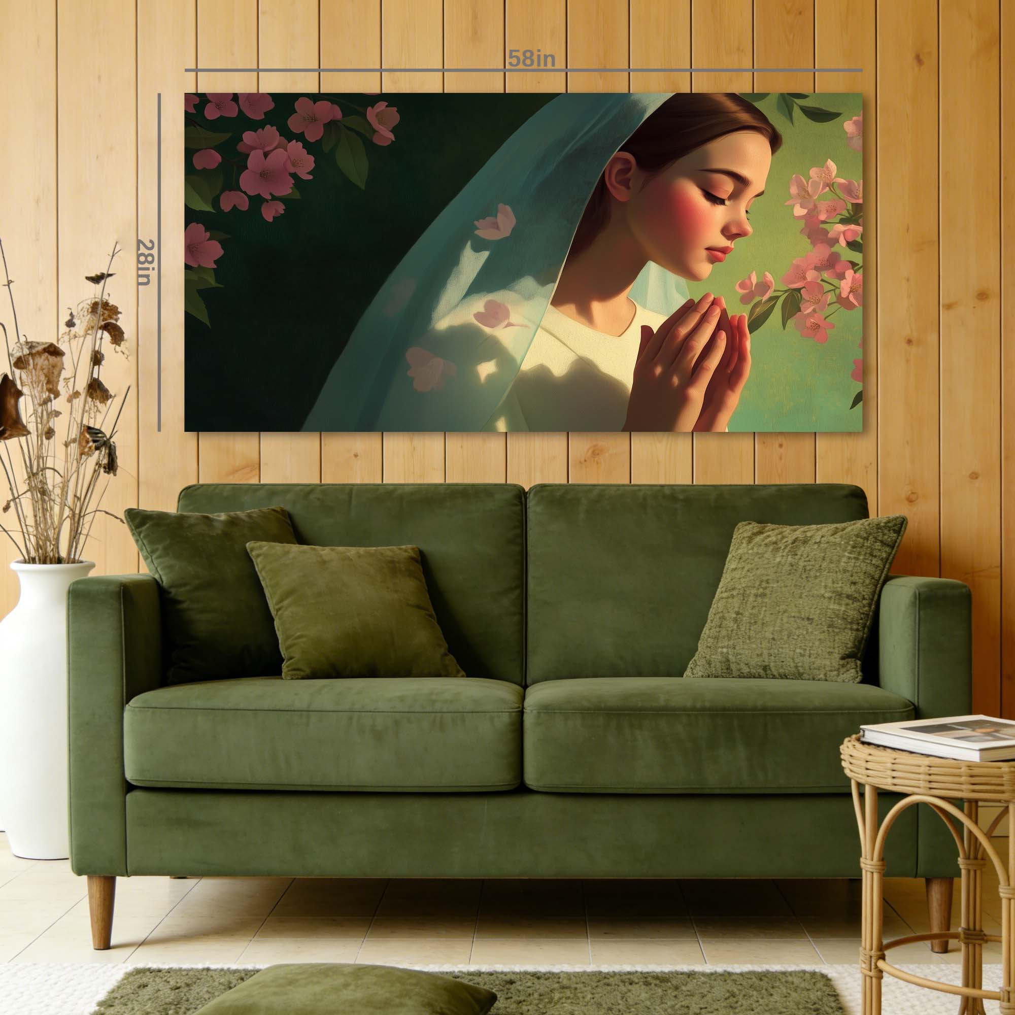 Green Pretty Religious Wall Art Canvas Painting Prints Artwor Office Bedroom Living Room Decor