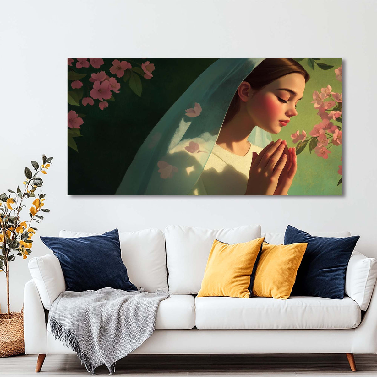 Green Pretty Religious Wall Art Canvas Painting Prints Artwor Office Bedroom Living Room Decor