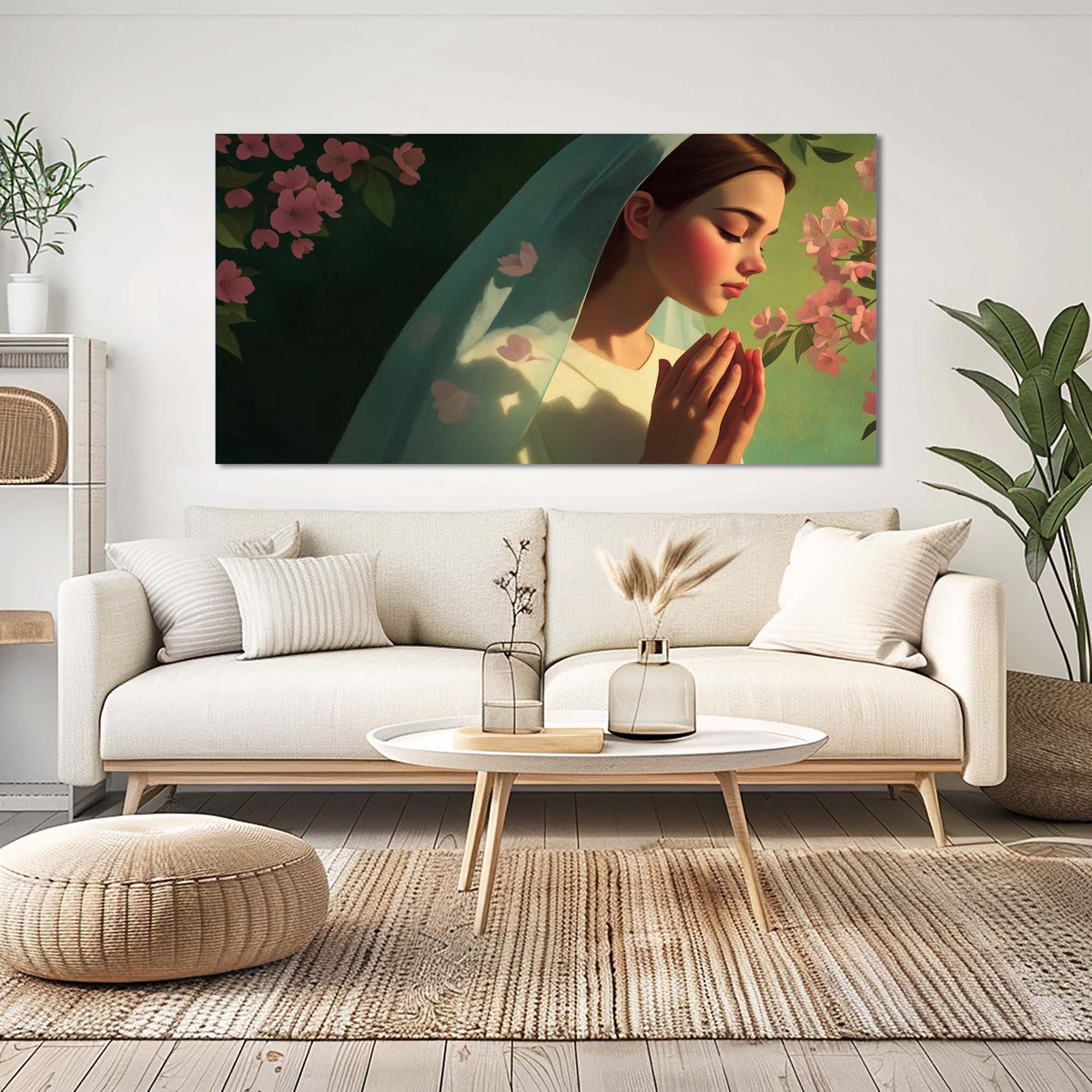 Green Pretty Religious Wall Art Canvas Painting Prints Artwor Office Bedroom Living Room Decor