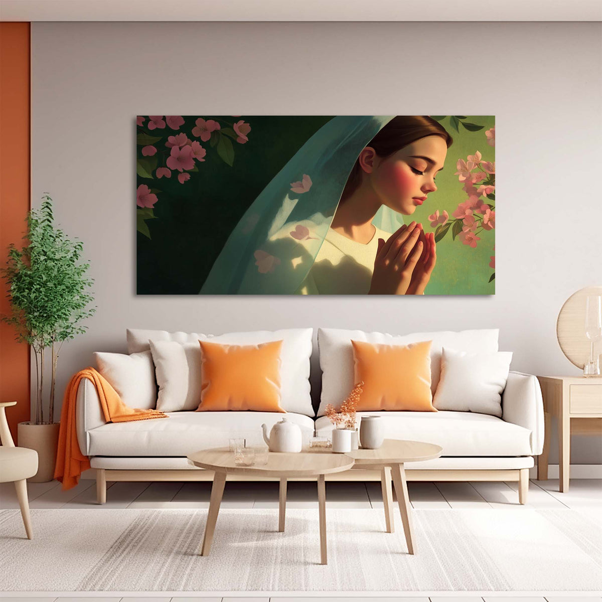 Green Pretty Religious Wall Art Canvas Painting Prints Artwor Office Bedroom Living Room Decor